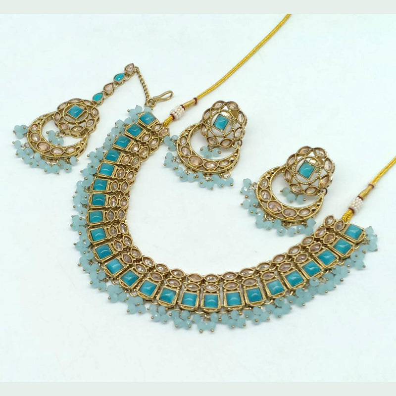 Manisha Jewellery Kundan Stone Gold Plated Necklace Set