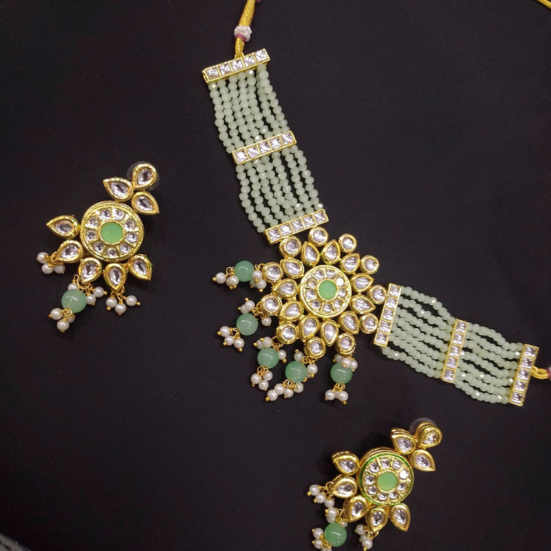 Manisha Jewellery Kundan Stone Gold Plated Necklace Set