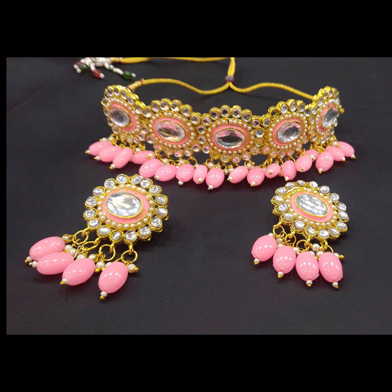 Manisha Jewellery Gold Plated Kundan Stone Necklace Set