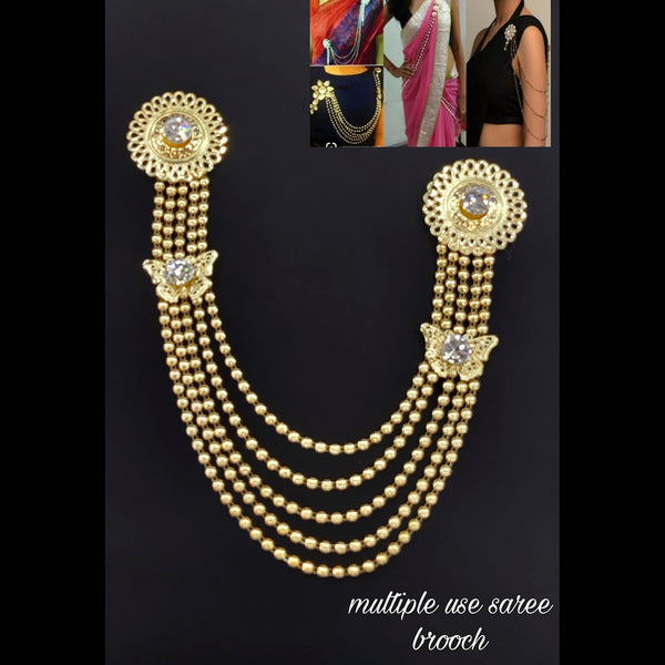 Manisha Jewellery Gold Plated Women Saree Brooch