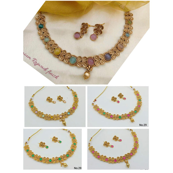 Manisha Jewellery Pota Stone Gold Plated Necklace Set