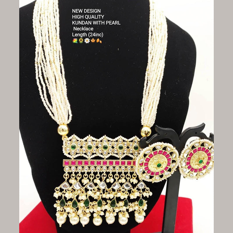 Manisha Jewellery Kundan Stone Gold Plated  Necklace Set