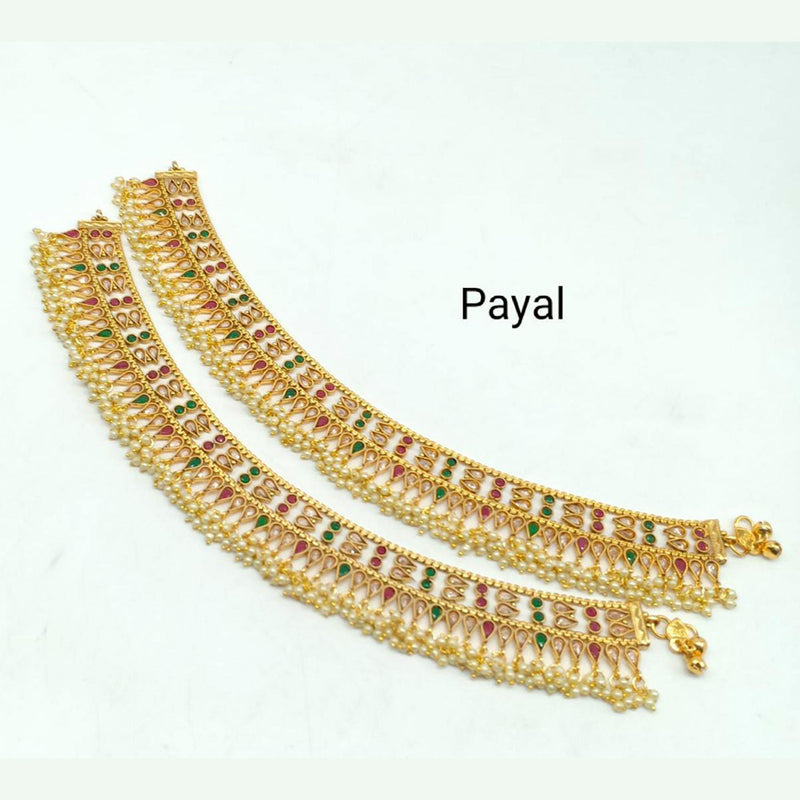 Manisha Jewellery Gold Plated Kundan Stone Payal