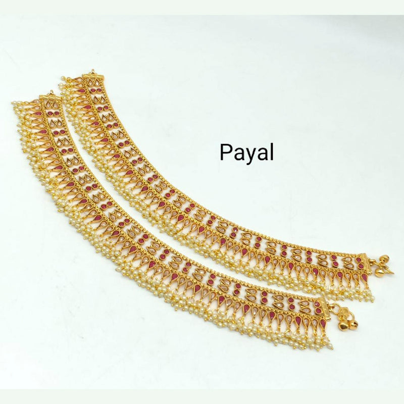 Manisha Jewellery Gold Plated Kundan Stone Payal