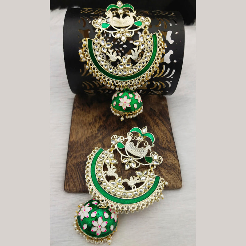 Manisha Jewellery Kundan Stone & Meenakari Dangler Earrings