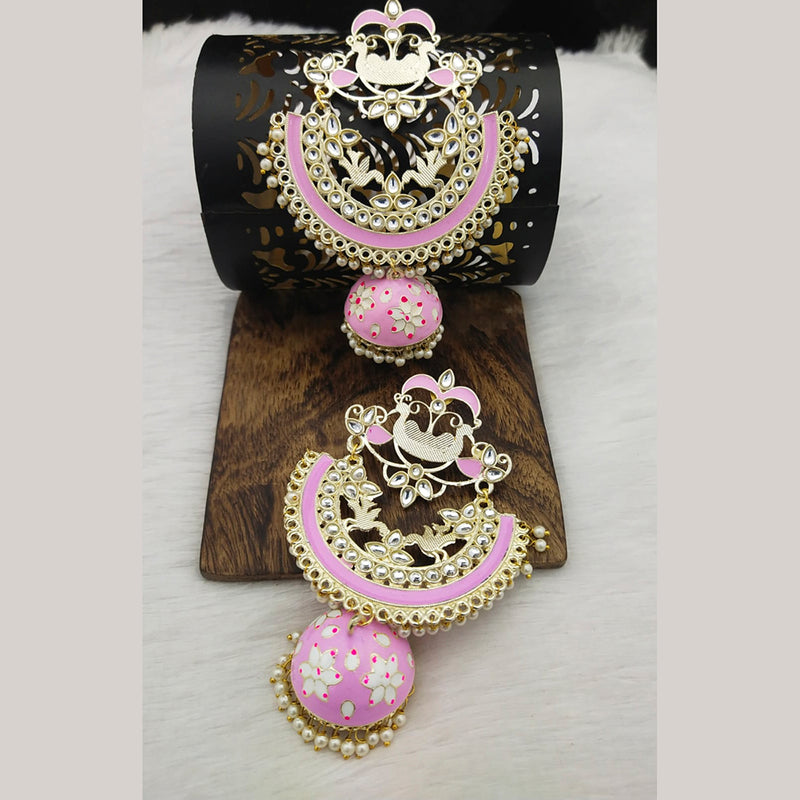 Manisha Jewellery Kundan Stone & Meenakari Dangler Earrings