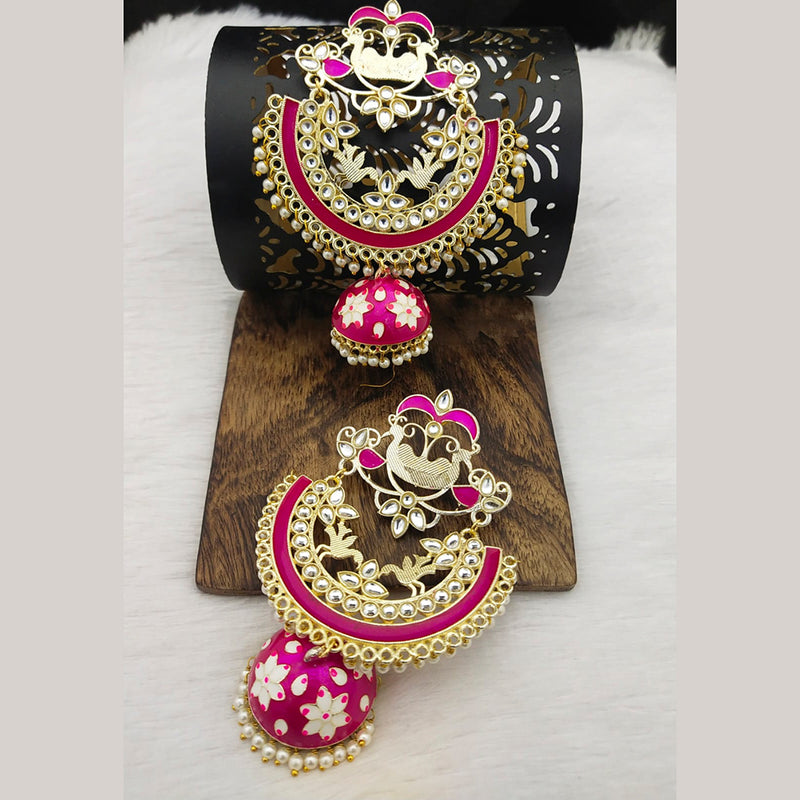 Manisha Jewellery Kundan Stone & Meenakari Dangler Earrings