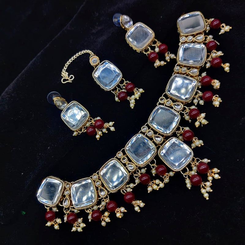 Manisha Jewellery Gold Plated Kundan Stone Choker Nacklace Set