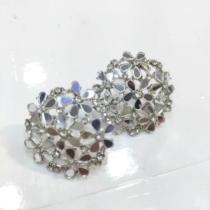 Manisha Jewellery Silver Plated Mirror Stud Earrings