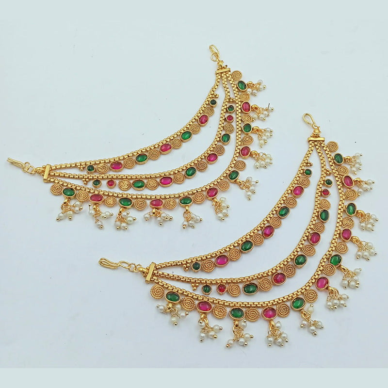 Manisha Jewellery Gold Plated Kundan Stone Kan Chain