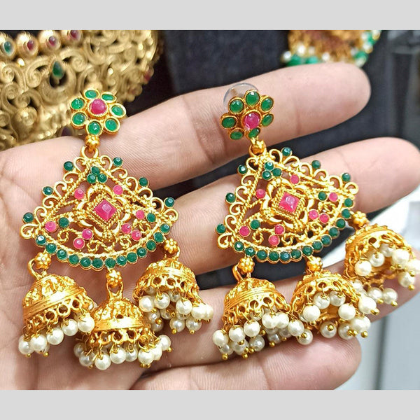 Manisha Jewellery Gold Plated Pota Stone Dangler Earrings