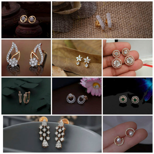 Manisha Jewellery AD Stone Earrings Combo