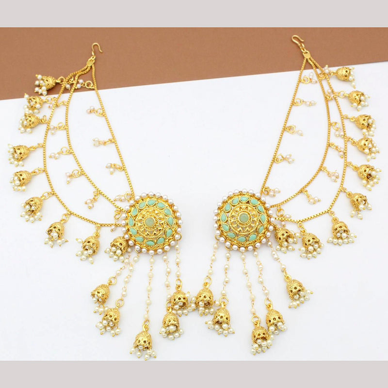 Manisha Jewellery Gold Plated Pearl And Kundan Kanchain Jhumki Earrings