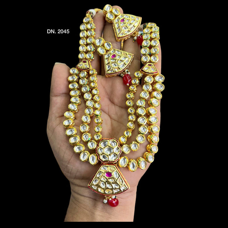 Manisha Jewellery Gold Plated Kundan Stone Necklace Set