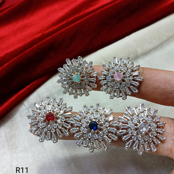 Manisha Jewellery Silver Plated AD Stone Rings