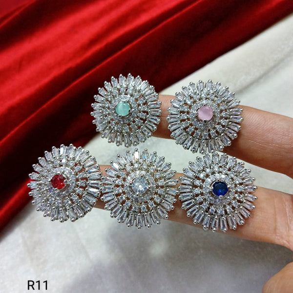 Manisha Jewellery Silver Plated AD Stone Rings