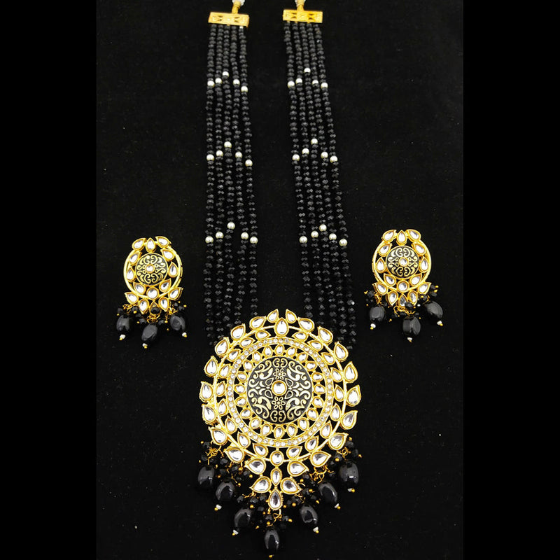 Manisha Jewellery Gold Plated Kundan Stone & Meenakari Long Necklace Set