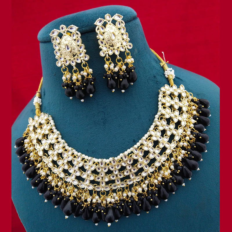 Manisha Jewellery Gold Plated Kundan Stone & Beads Necklace Set