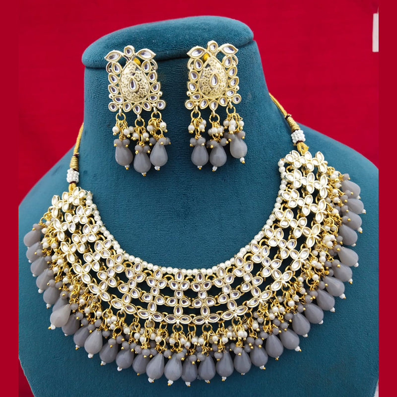 Manisha Jewellery Gold Plated Kundan Stone & Beads Necklace Set