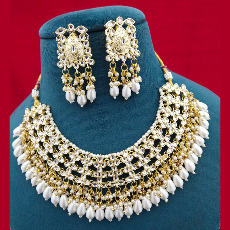 Manisha Jewellery Gold Plated Kundan Stone & Beads Necklace Set