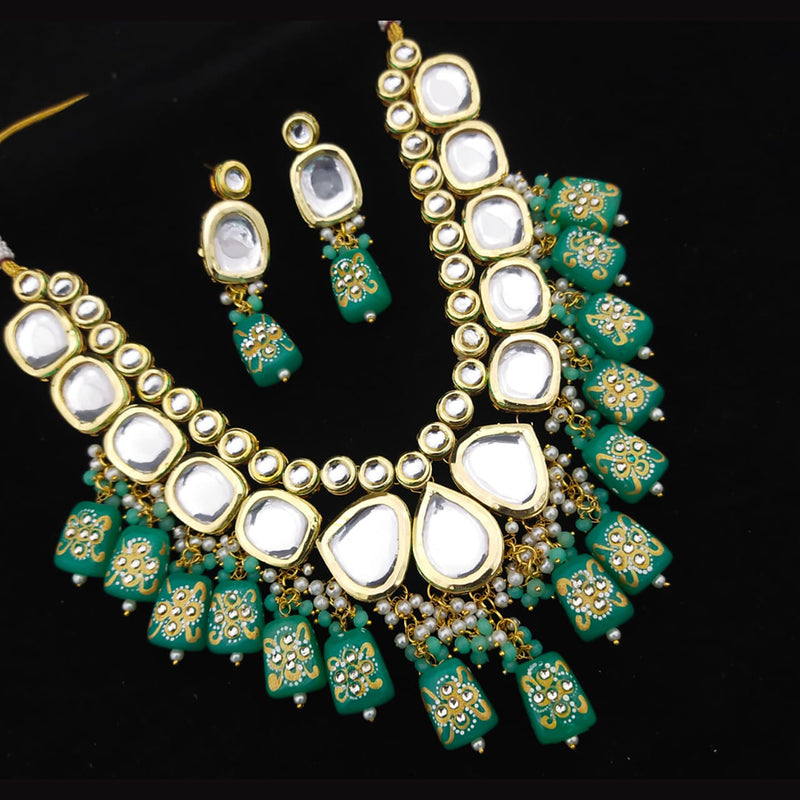 Manisha Jewellery Gold Plated Kundan Stone Necklace Set