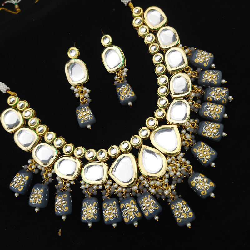 Manisha Jewellery Gold Plated Kundan Stone Necklace Set