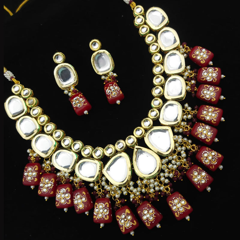 Manisha Jewellery Gold Plated Kundan Stone Necklace Set