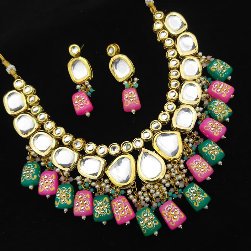 Manisha Jewellery Gold Plated Kundan Stone Necklace Set