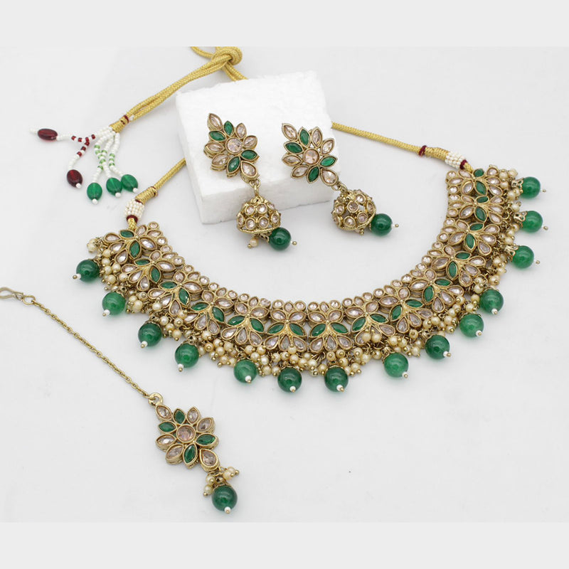 Manisha Jewellery Gold Plated Crystal Stone Choker Necklace Set