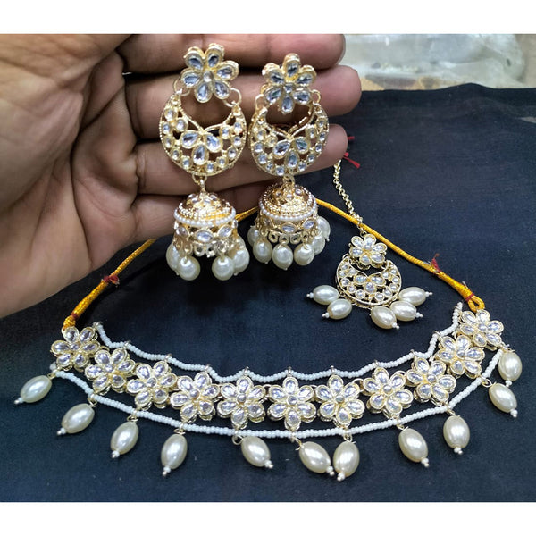 Manisha Jewellery Gold Plated Crystal Stone Choker Necklace Set