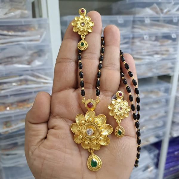 Manisha Jewellery Gold Plated Pota Stone Mangalsutra
