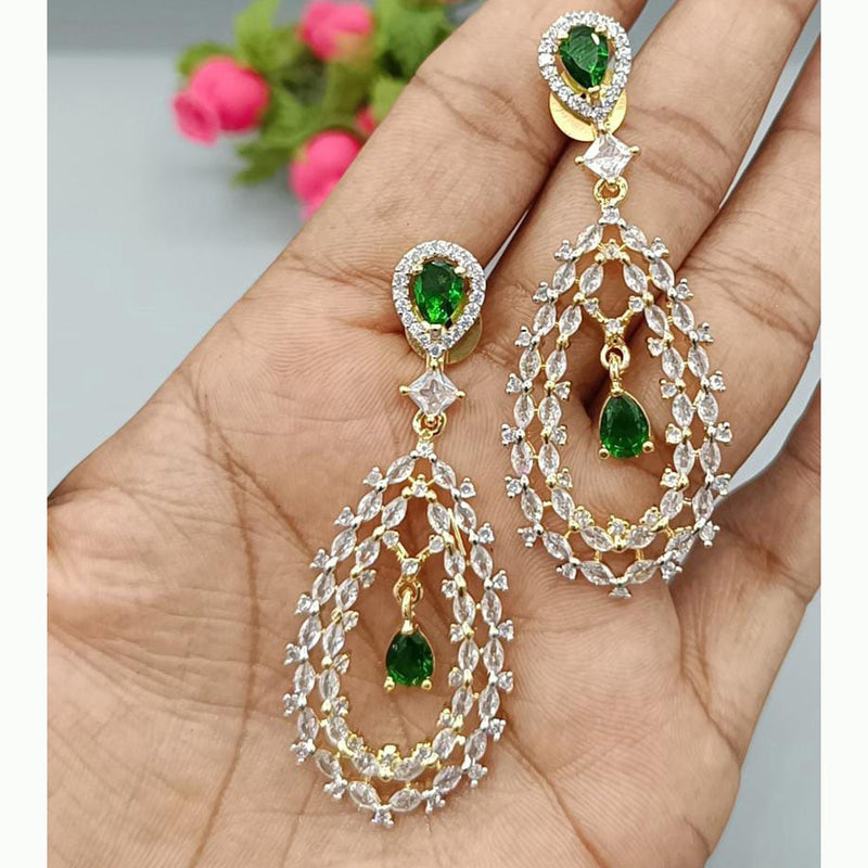 Manisha Jewellery Gold Plated AD Stone Dangler Earrings