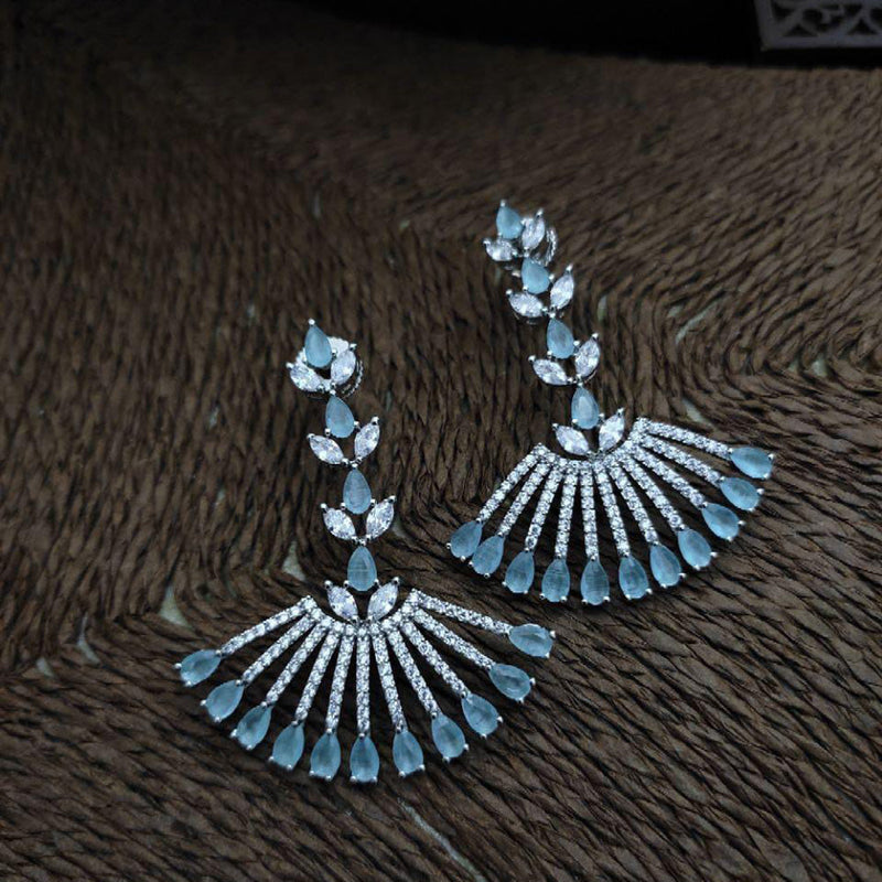 Manisha Jewellery Silver Plated AD Stone Dangler Earrings