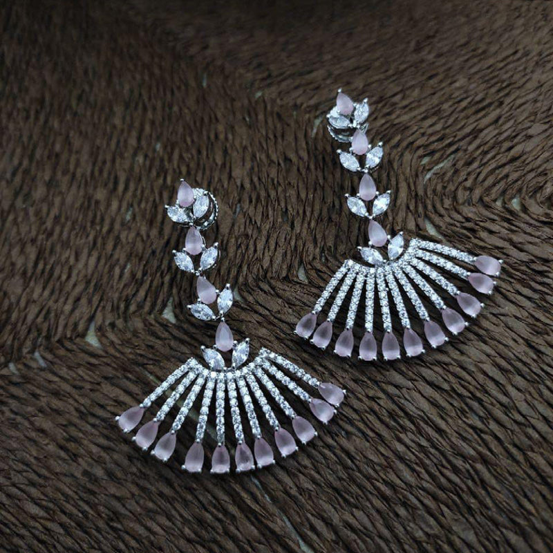 Manisha Jewellery Silver Plated AD Stone Dangler Earrings