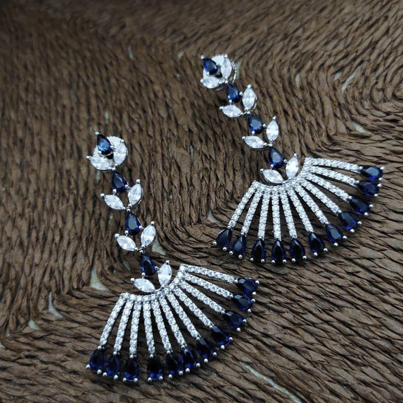 Manisha Jewellery Silver Plated AD Stone Dangler Earrings