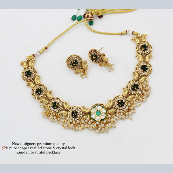 Manisha Jewellery Copper Gold Plated Crystal Stone Necklace Set