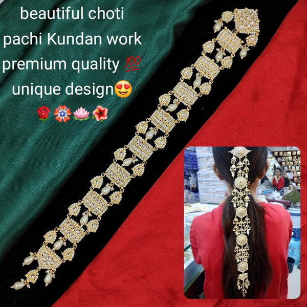 Manisha Jewellery Gold Plated Kundan Stone Hair Choti