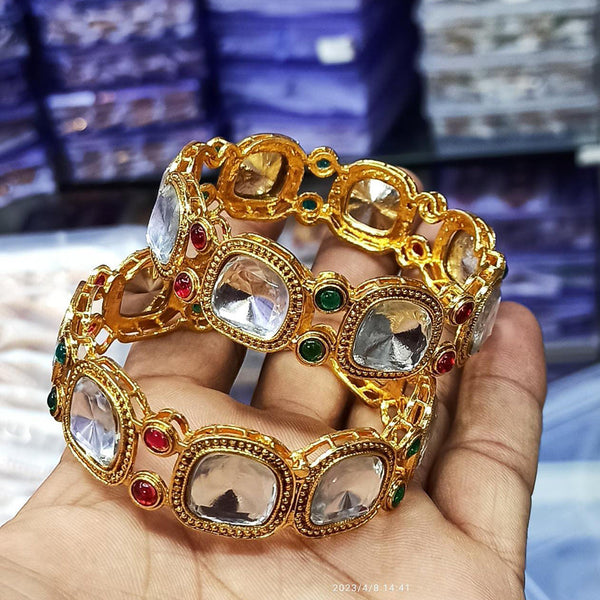 Manisha Jewelley Gold Plated Crystal Stone Bangles Set