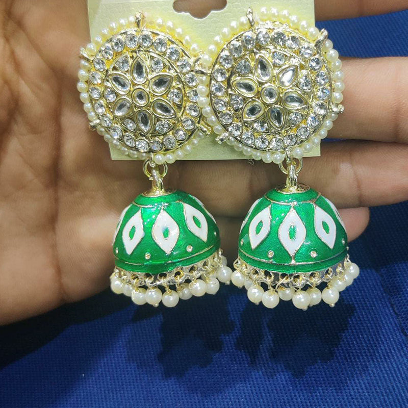 Manisha Jewellery Gold Plated Meenakari Jhumki Earrings