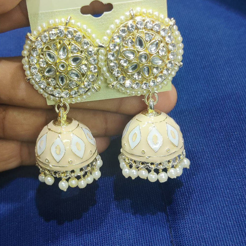 Manisha Jewellery Gold Plated Meenakari Jhumki Earrings