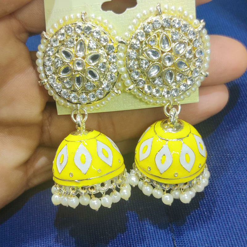 Manisha Jewellery Gold Plated Meenakari Jhumki Earrings