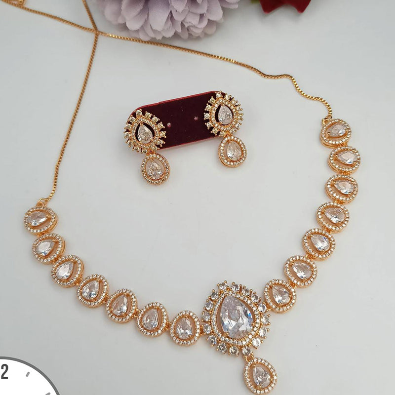 Manisha Jewellery Gold Plated AD Stone Necklace Set