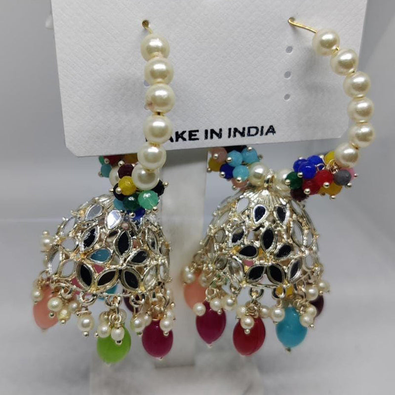 Manisha Jewellery Gold Plated Mirror Jhumki Earrings