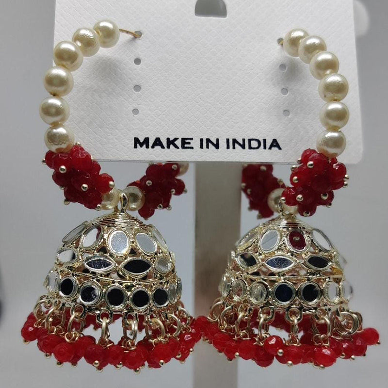 Manisha Jewellery Gold Plated Mirror Jhumki Earrings