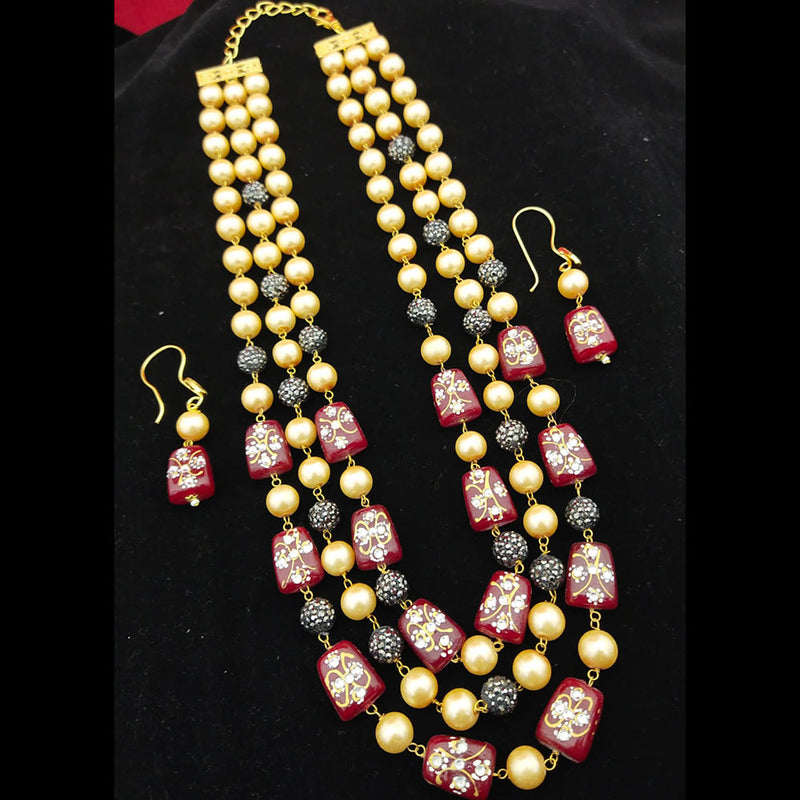 Manisha Jewellery Gold Plated Pearl Necklace Set