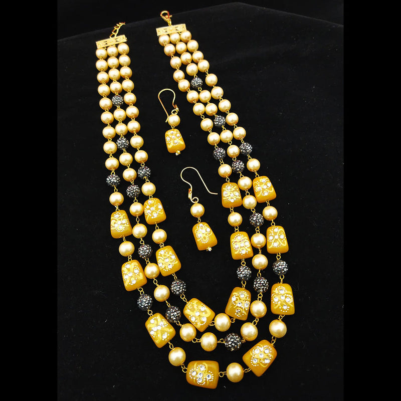 Manisha Jewellery Gold Plated Pearl Necklace Set