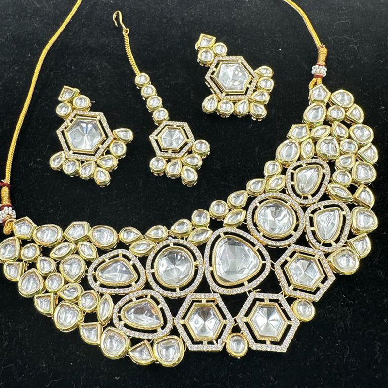 Manisha Jewellery Gold Plated Kundan Stone Necklace Set