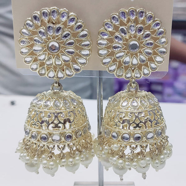 Manisha Jewellery Gold Plated Kundan Stone Jhumki Earrings