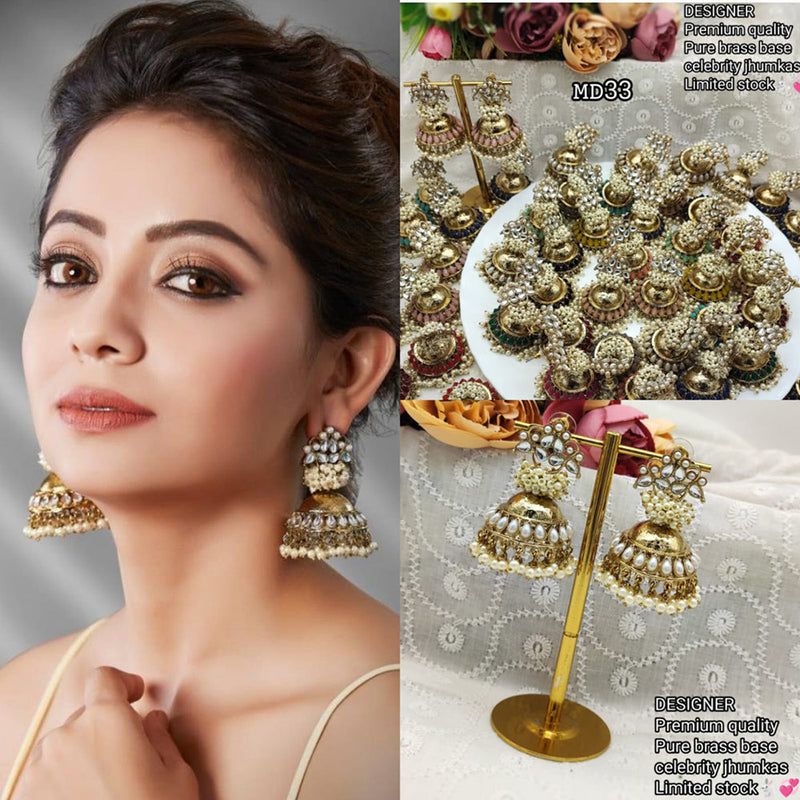 Manisha Jewellery Gold Plated Kundan Stone Jhumki Earrings