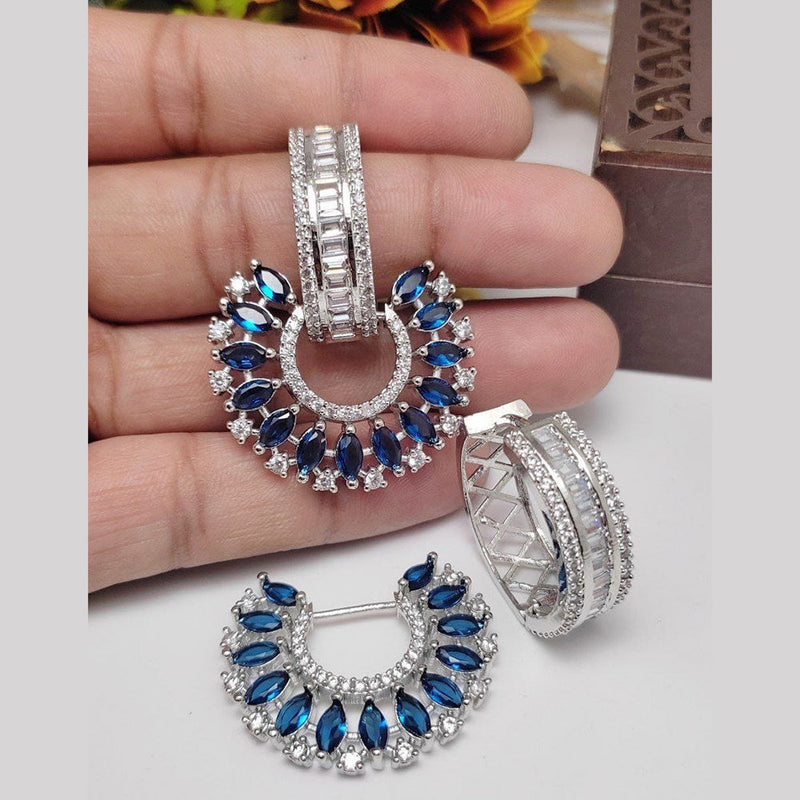 Manisha Jewellery Silver Plated AD Stone Dangler Earrings